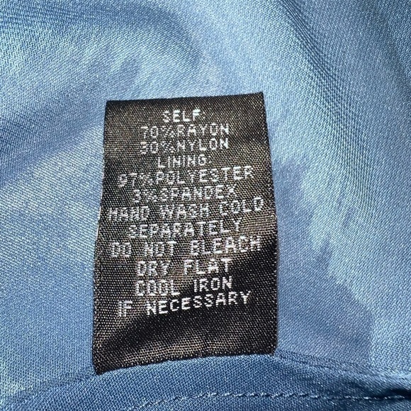 LAPIS Bias Cut Draped Front Cap Sleeve Rayon Georgette Top Sz Medium - Picture 7 of 7